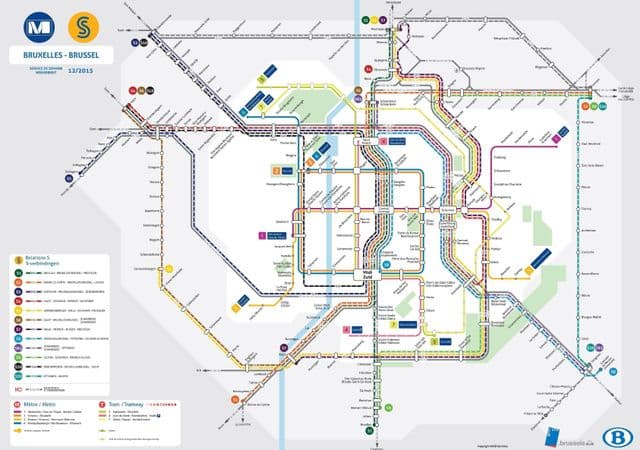 Mapa das estações ferroviárias de Bruxelas